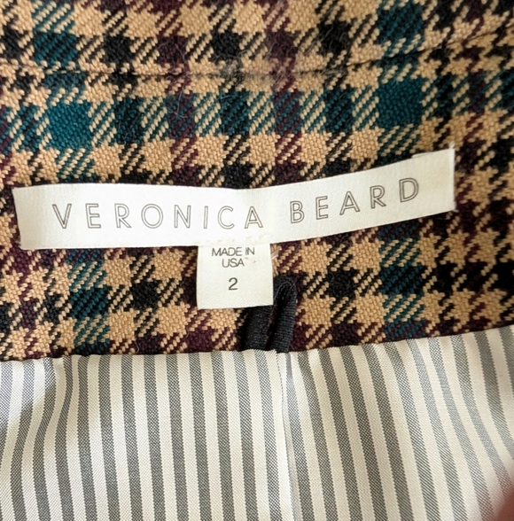 Veronica Beard Miller Plaid Wool Houndstooth Dickey Jacket Blazer Size 2 Celeb - Picture 11 of 13
